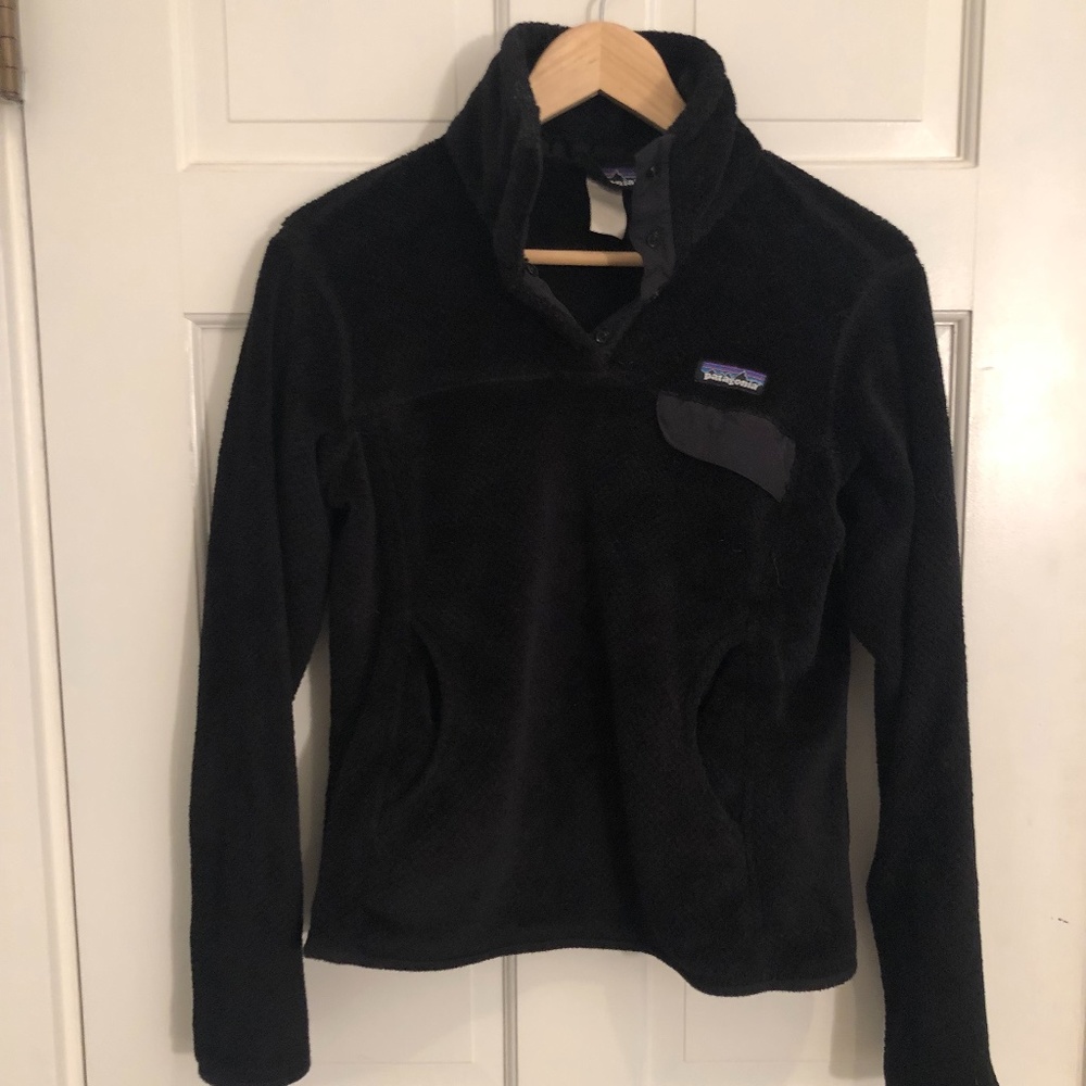 Women's Patagonia Fleece (XS, Black), Re-Tool Snap-T Polartec